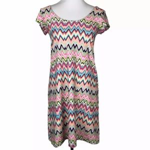 Kaeli Smith Dress Multicolor Chevron Zig Zag XS
